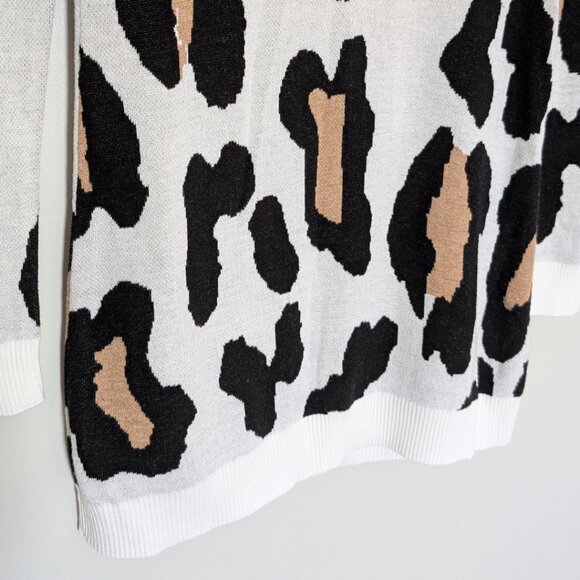INC Leopard Print Turtleneck Sweater Dress Women's Size M - Picture 2 of 4